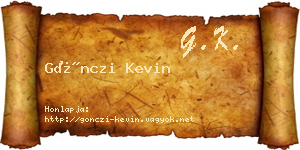 Gönczi Kevin névjegykártya