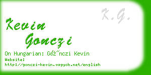 kevin gonczi business card